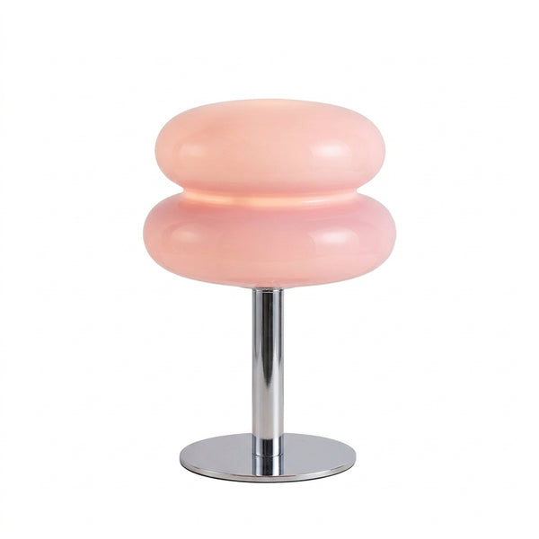 Clementine glass dome table lamp, Pink Tiered Dome