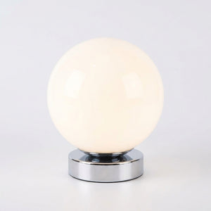 Lucca glass globe table lamp, White