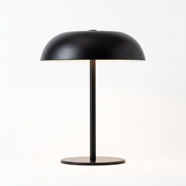 Pico cordless metal mushroom table lamp, Black
