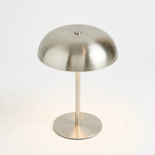 Pico cordless metal mushroom table lamp, Silver