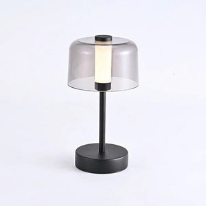 Vera cordless smoked acrylic table lamp, Black