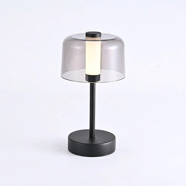 Vera cordless smoked acrylic table lamp, Black