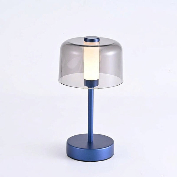 Vera cordless smoked acrylic table lamp, Blue