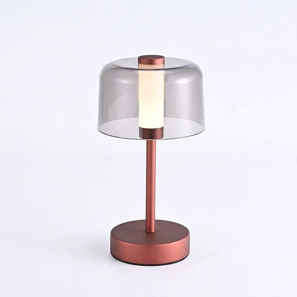 Vera cordless smoked acrylic table lamp, Red