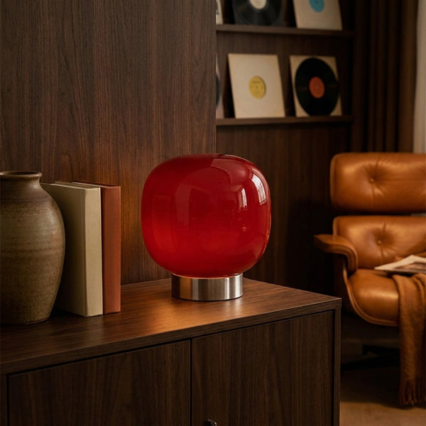 Bruno Red in a warm mid century interior