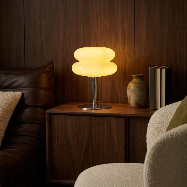 Clementine Cream Tiered Dome in a warm mid century interior