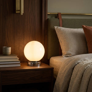 Lucca White in a warm mid century interior