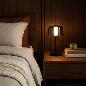 Vera Black in a warm mid century interior