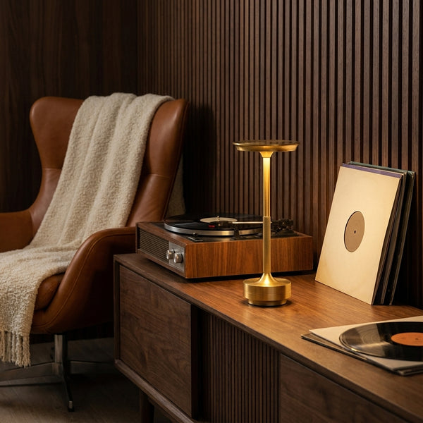 Margo Gold in a warm mid century interior