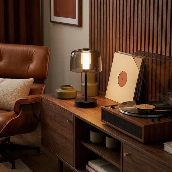 Vera Black in a warm mid century interior