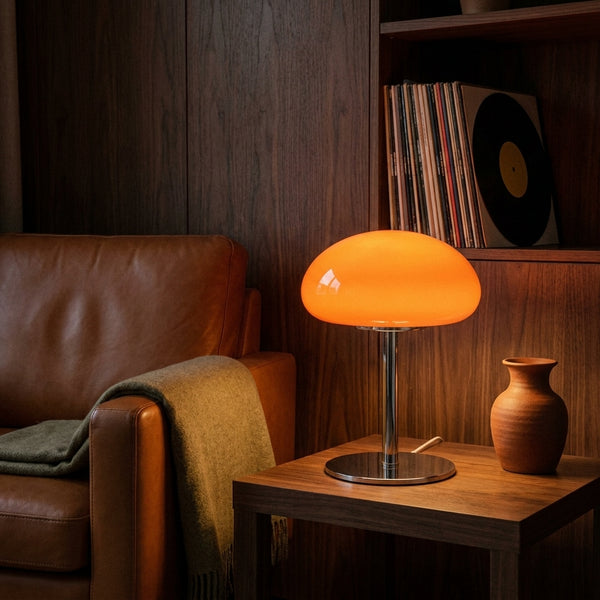 Nimbus Orange in a warm mid century interior