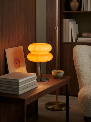 Clementine lamp on a slim walnut side table