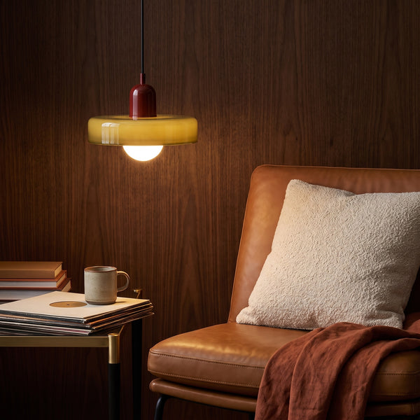 Halo pendant light in Olive