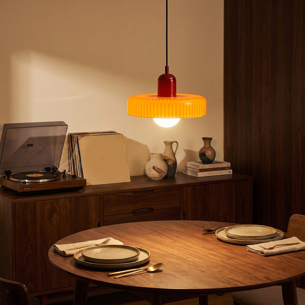 Halo pendant light in Orange