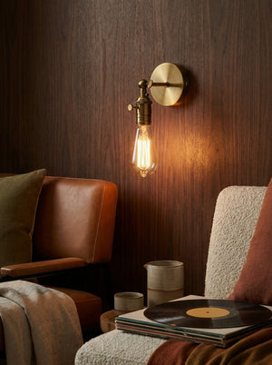 Hayden wall lamp with exposed filament bulb