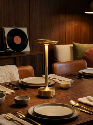 Margo cordless lamp on a dining table