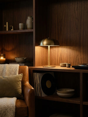 Pico cordless lamp in a reading nook