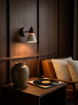 Terra travertine wall sconce detail